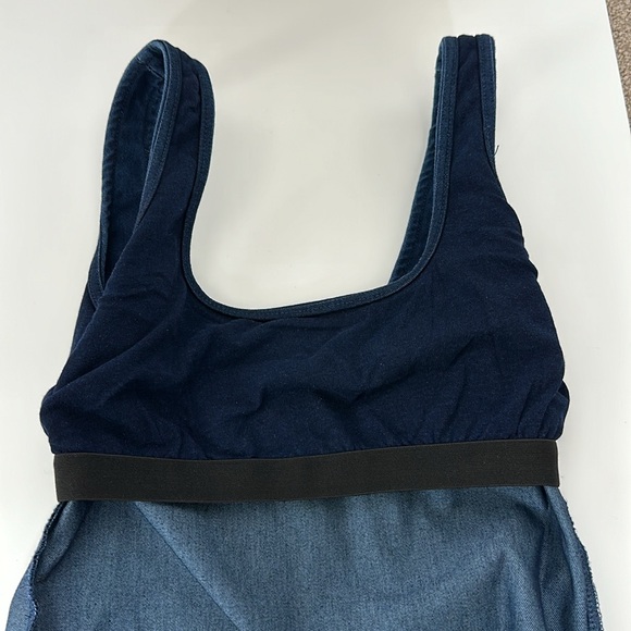 Good American Jean Tank Bodysuit (thong) in dark blue Indigo size 1/Small - Picture 8 of 9